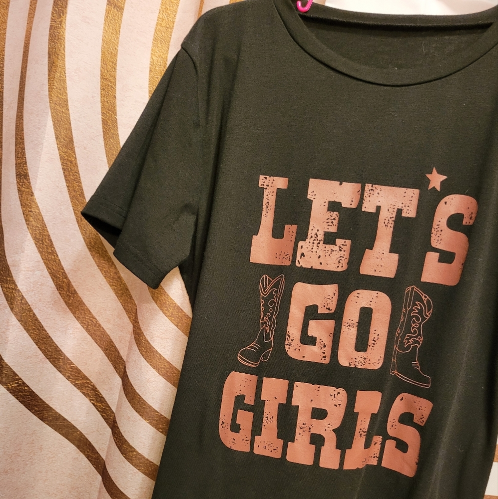 Black "Lets Go Girls" Tshirt